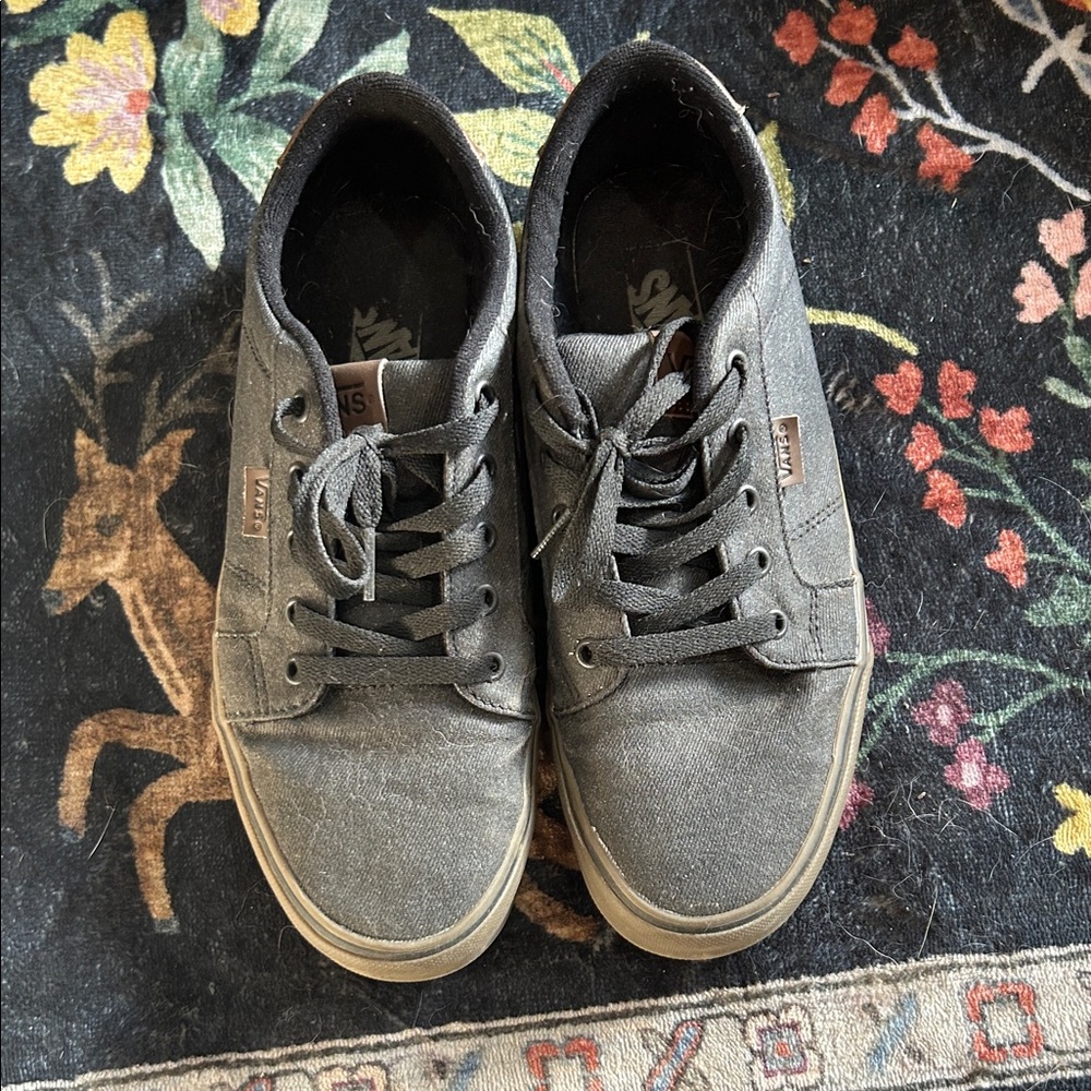 Vans Black Atwood Black Canvas Low-Top Sneakers